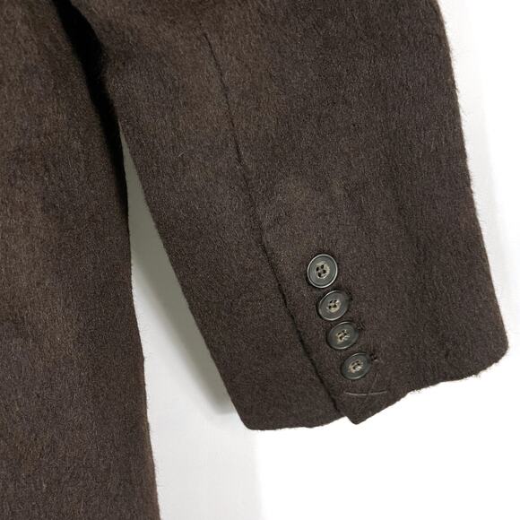 L'Academie Athena Coat Brown Button Front Oversized Collared Fuzzy Sz S - Picture 10 of 12